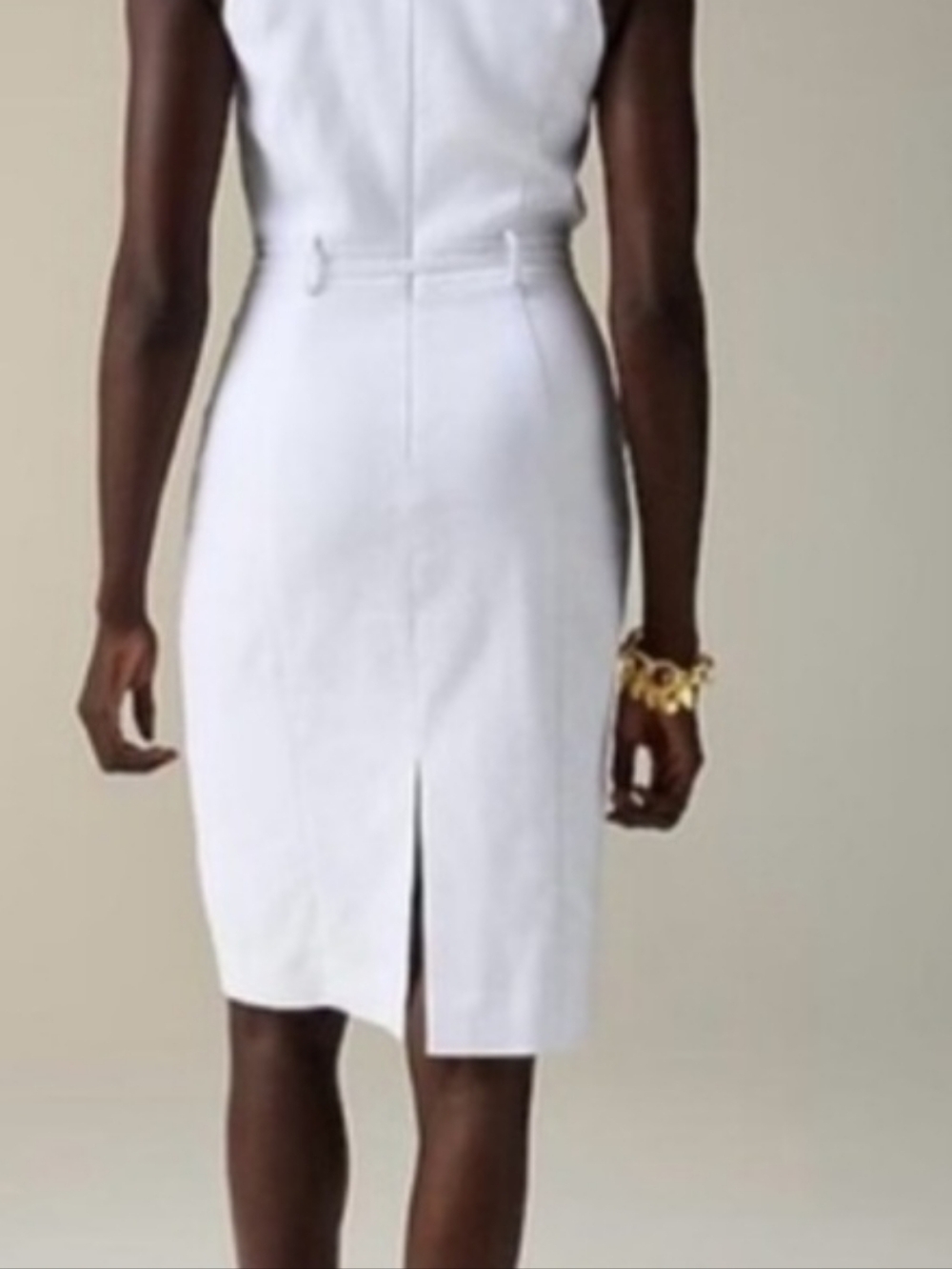 NWOT J. Crew Linen Sheath Dress In White Size 8P - Picture 3 of 10